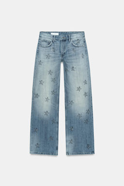 JEANS TRF WIDE LEG STRASS TIRO BAJO / Azul - Zara фото 5