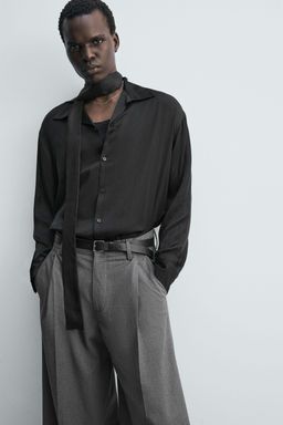 WIDE-LEG PLEATED TROUSERS - Zara фото 5
