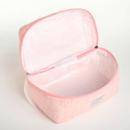 Косметичка-сундучок на молнии, с ручкой, с подкладом, розовая - Simaland фото 3