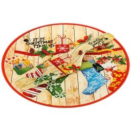 БЛЮДО ДЛЯ ТОРТА С ЛОПАТКОЙ КОЛЛЕКЦИЯ РОЖДЕСТВЕНСКАЯ СКАЗКА 28 СМ