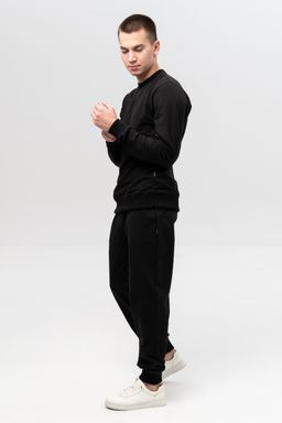 Брюки из хлопкового футера 418M3-31 черный - Solo mio фото 3