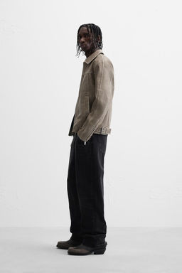 FADED LEATHER EFFECT JACKET - Zara фото 13