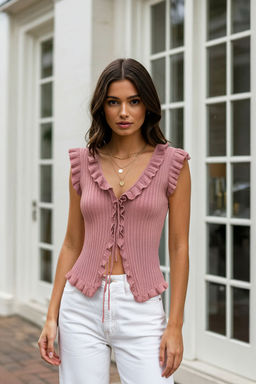 Trendyolmilla Gul Kurusu F?rf?rl? Triko Ince Bluz TWOSS25BZ00313