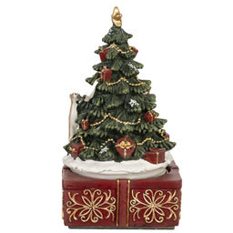 Фигурка декоративная "Рождество" (мех.завод, муз, движ), L10 W10 H18,5 см