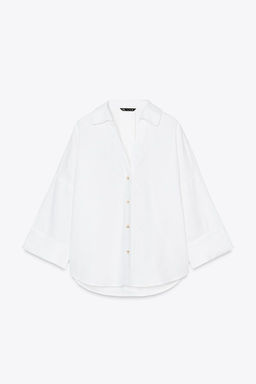 WIDE-SLEEVE LINEN BLEND SHIRT - Zara фото 14