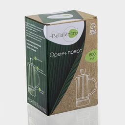 Заварочный чайник френч-пресс BellaTenero Эко cork, 600 мл, с бамбуковой крышкой и подставкой, стекло фото 4