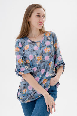 Туника женская из кулирки Полина астра - Амадэль фото 4