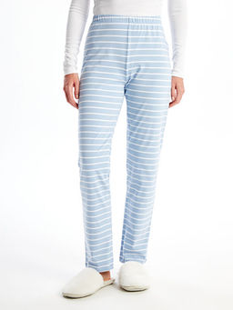 Beli Lastikli ?izgili Kad?n Pijama Alt