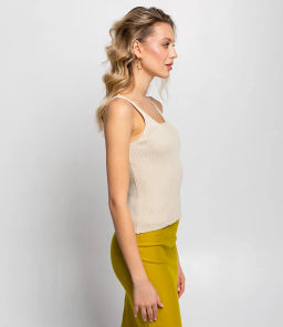 Топ #КТН263, светло-бежевый