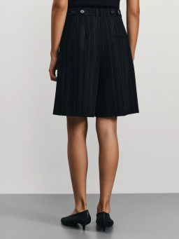 Шорты прямого кроя в полоску с содержанием вискозы / Zarina фото 5