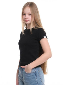 Футболка в рубчик 22-0210 черный
