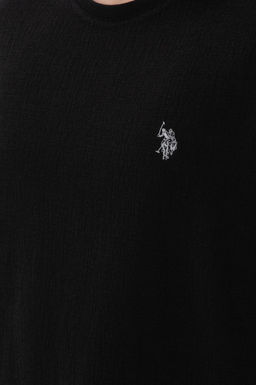 Erkek Comfort Fit Bisiklet Yaka Siyah Jakarl_ _nterlok Ti__rt Sepette S_rpriz _ndirim - U.s. polo assn фото 7