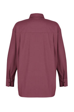 Koyu Bordo Tek Cepli Boyfriend/Genis Kal?p Pamuklu Dokuma Gomlek TWOAW20GO0115