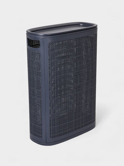 Плетёная корзина для белья с крышкой "Лён" 45л 43×20×60см, цвет графит