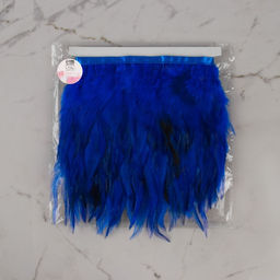 Перья петуха декоративные, на ленте, 10-15 см, 5±0.5 м, синие
