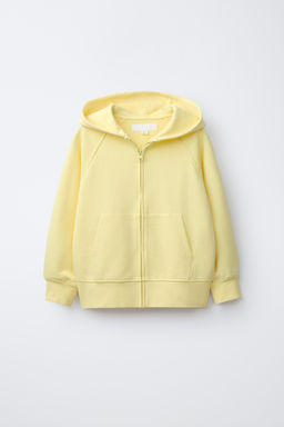 SUDADERA FELPA CREMALLERA / Amarillo