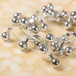 Миниатюра кукольная «Гирлянда - шарик» длина 1 метр, игрушка: 1.5×0.8 см, серебряный