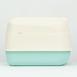 Туалет закрытый, 36×51×34 см, с откидным верхом, пластик, голубой