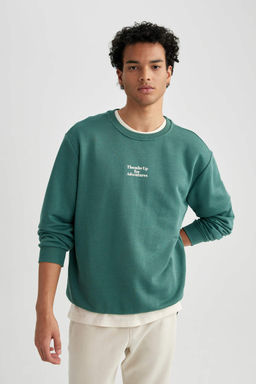 Толстовка обычного кроя с круглым вырезом и принтом