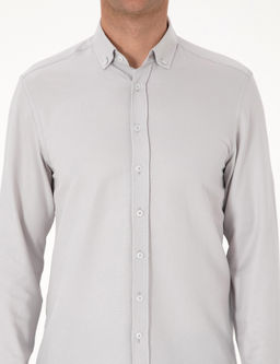 Gri Regular Fit Uzun Kollu G_mlek - Pierre cardin фото 6