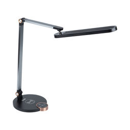 ULM-D113 18W/3000-6000K/DIM BLACK Светильник настольный светодиодный с беспроводной зарядкой телефонов. Сенсорный выключатель. Диммер. Черный. TM Uniel