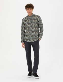 Haki Slim Fit Uzun Kollu G_mlek