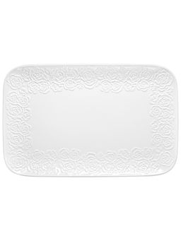 Блюдо прямоугольное 36*23*3 см "Розы" большое, фарфор