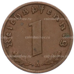 Монета 1 рейхспфенниг 1938 года A Германия