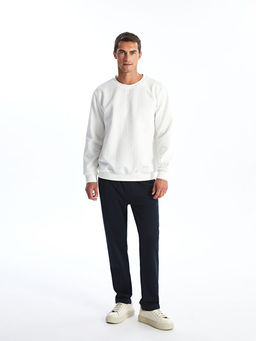 Bisiklet Yaka Uzun Kollu Erkek Sweatshirt