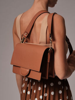 Сумка кожаная Deboro 30574 коричневый камень