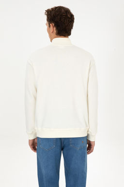 Erkek Comfort Fit Yar_m Fermuarl_ Krem Sweatshirt - U.s. polo assn фото 5
