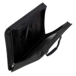 Папка с ручками текстильная, А4, 365×260×50 мм, 1С13 «Луга», каркасная, чёрная