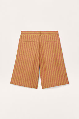 LIMITED EDITION STRIPED LINEN BERMUDA SHORTS - Zara фото 11