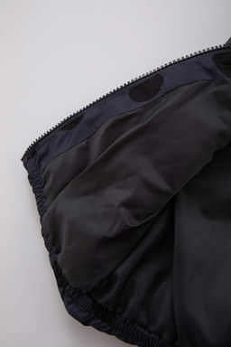 Пуховик с капюшоном и узором для маленьких девочек - Defacto фото 4