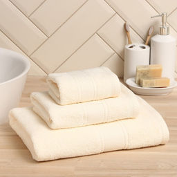 Полотенце махровое Love Life Twined, 50х90 см, цвет молочный, 100% хлопок, 420 гр/м2