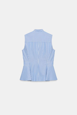 CAMISA PEPLUM RAYAS / Azul / Blanco - Zara фото 8