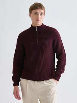 Dik Yaka Uzun Kollu Erkek Triko Kazak