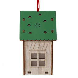 Изделие декоративное подвесное "Домик" с подсветкой, L7 W5 H9,5 см, 2в.