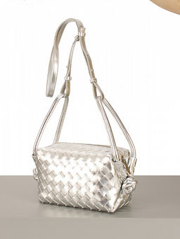 LACCOMA сумка НИ9877-серебристый натуральная кожа