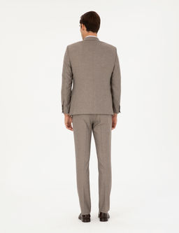 A__k Kahverengi Slim Fit Tak_m Elbise