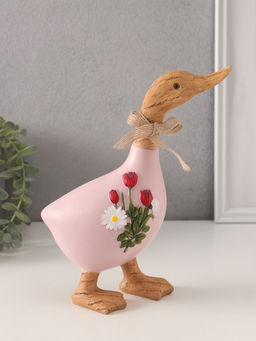 Фигурка полистоун «Утка с ромашками и тюльпанами», 17×7.5×21.5 см