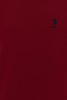 Мужской бордовый красный трикотажный свитер Basic - U.s. polo assn фото 6