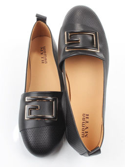 06-M47-56 BLACK Туфли женские на широкую ногу (натуральная кожа)