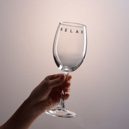 Цена за 2 шт. Бокал для вина с надписью Relax, 360 мл