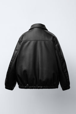 LEATHER-EFFECT BOMBER JACKET - Zara фото 4