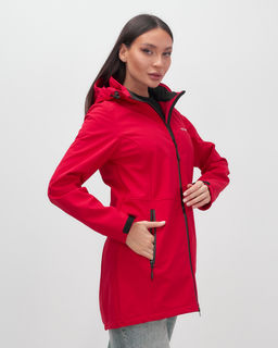 Парка спортивная женская с капюшоном softshell красного цвета 9568Kr - Mtforce фото 3