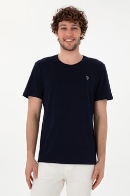 Erkek Regular Fit Bisiklet Yaka Lacivert Basic Ti__rt Sepette S_rpriz _ndirim