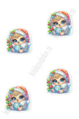 Кабошон-вырубка Ёжик 3,5*3,5 см (10 шт) SF-7342, №2 - Больше подарков фото 2