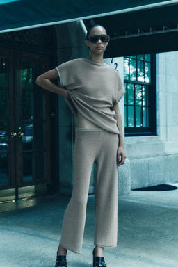 KNIT TROUSERS WITH TURN-UP HEMS - Zara фото 9