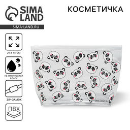 Цена за 2 шт. Косметичка из прозрачного PVC 21×2×14 см «Панда»